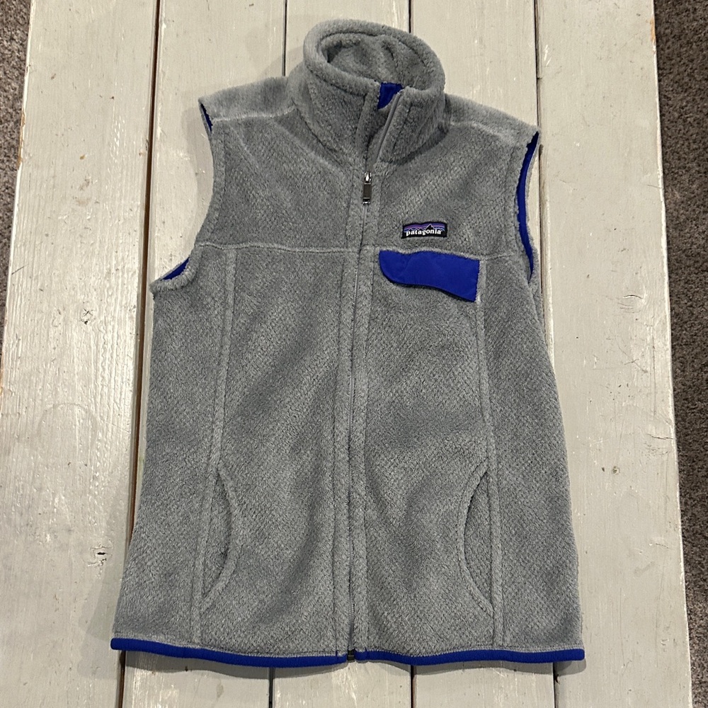 Patagonia Gray Vest Fleece retro x Womens Medium EXCELLENT